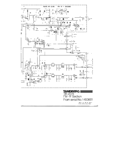 Tandberg TR 2075 Tandberg TR 2075 FM-IF section schematics from ser 1453001 up